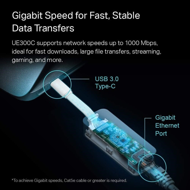 TP-Link USB C to Ethernet Adapter (UE300C) - photo 2