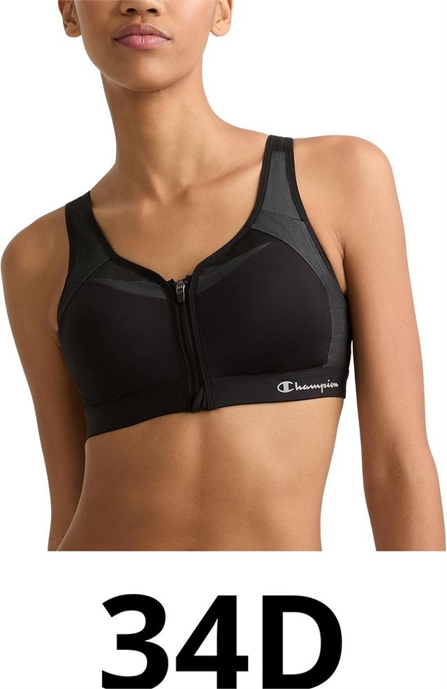 34D Champion Womens Motion Control Zip Sports Bra