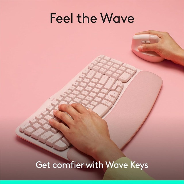 Logitech Wave Keys Ergonomic Keyboard with Cushioned Palm Rest - photo 2