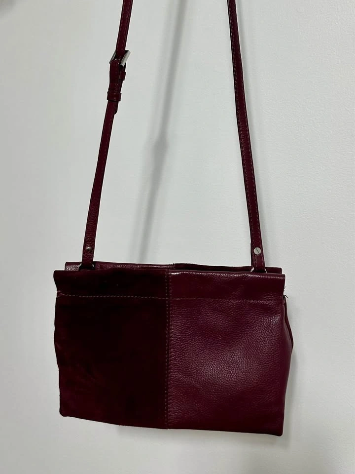 ZARA Burgundy Crossbody Leather Bag - photo 2