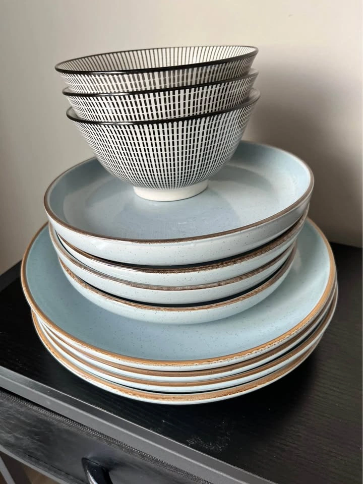 Over and Back Stoneware Plates and Bowls - 11 Piece Set - photo 3