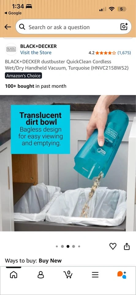 Cordless Wet/Dry Handheld Vacuum worth $57 - photo 3