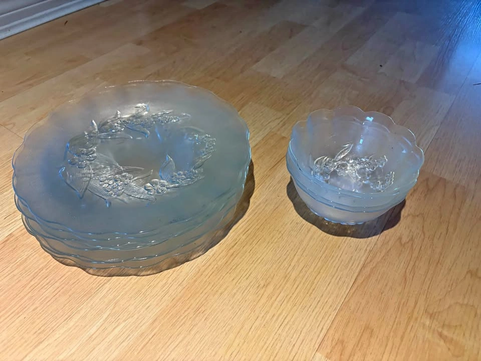 Crystal plates and small bowl