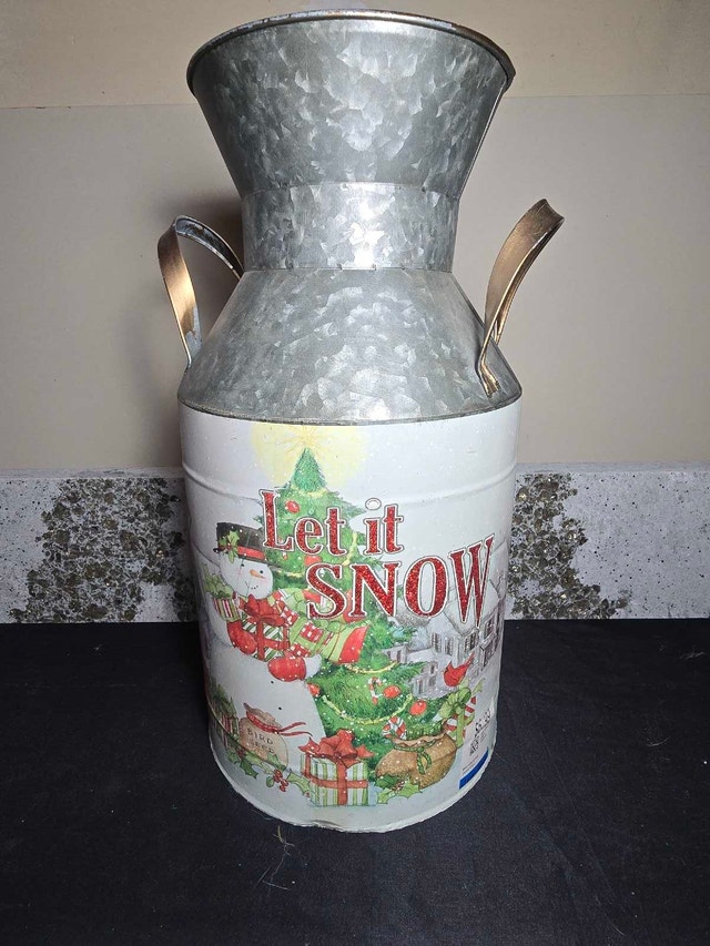 Let it Snow Metal Milk Can Decor - photo 5