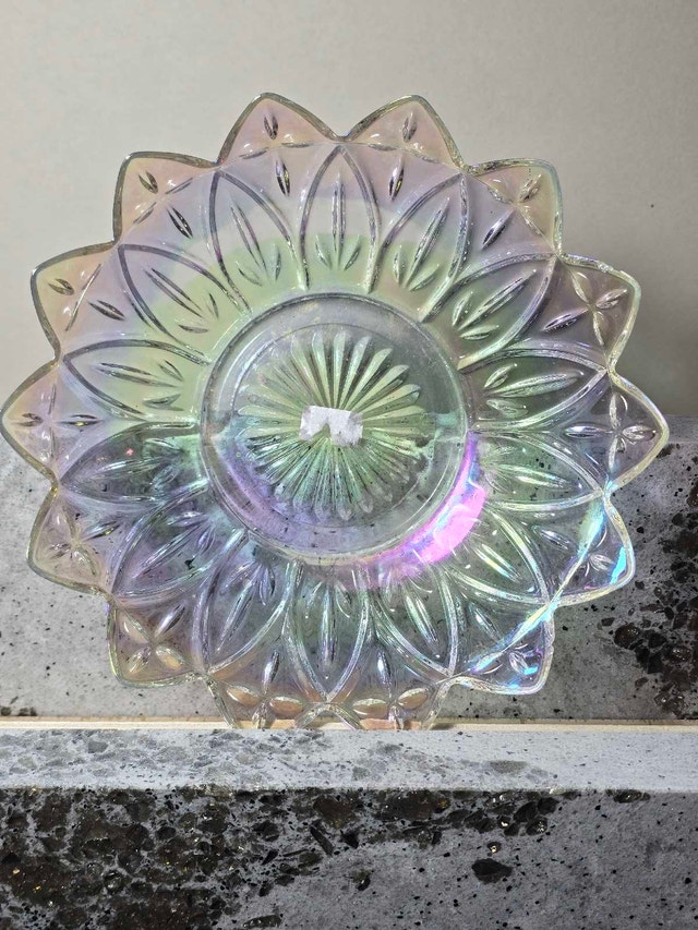 Iridescent Glass Serving Dish