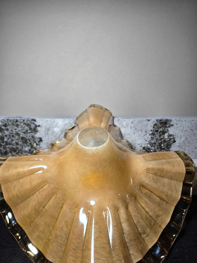 Amber Iridescent Heart Shaped Glass Dish - photo 3