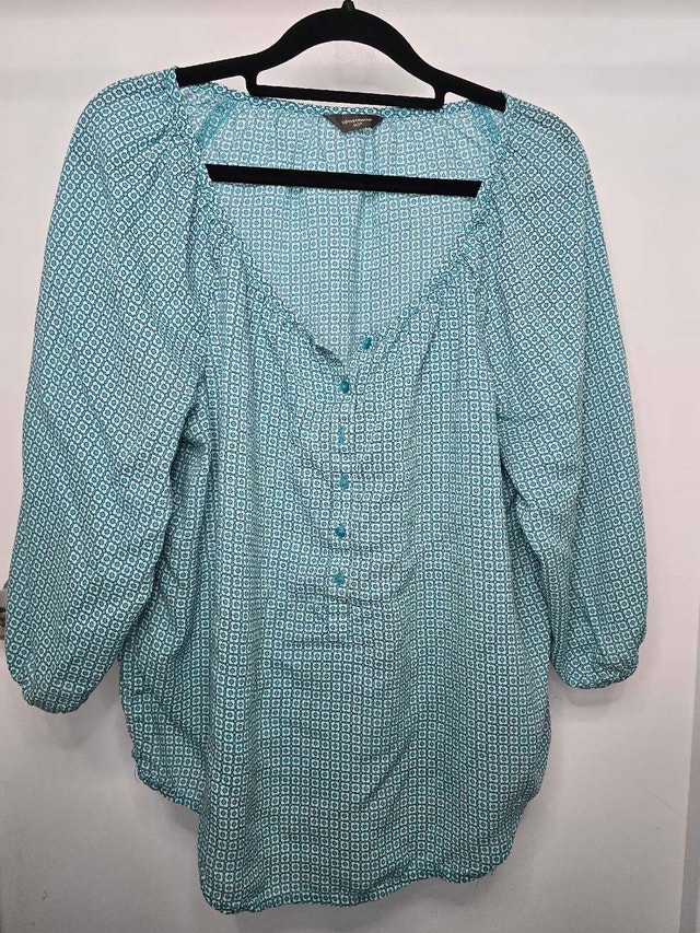 Warehouse Blue Patterned Long Sleeve Blouse