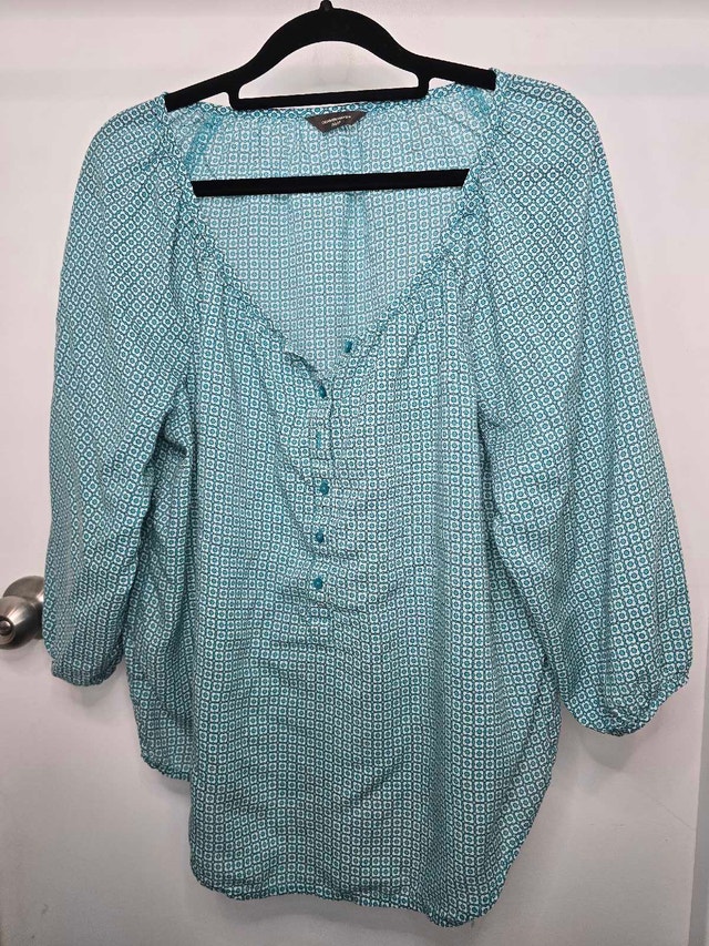 Warehouse Blue Patterned Long Sleeve Blouse - photo 2