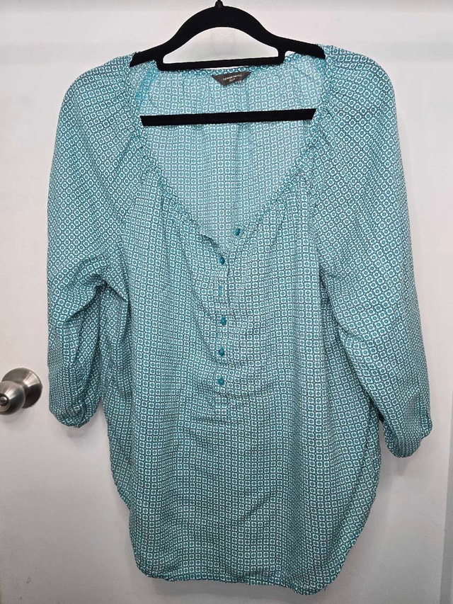 Warehouse Blue Patterned Long Sleeve Blouse - photo 3