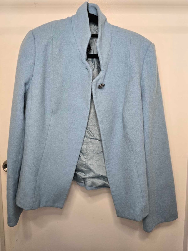 Light Blue Wool Blend Jacket