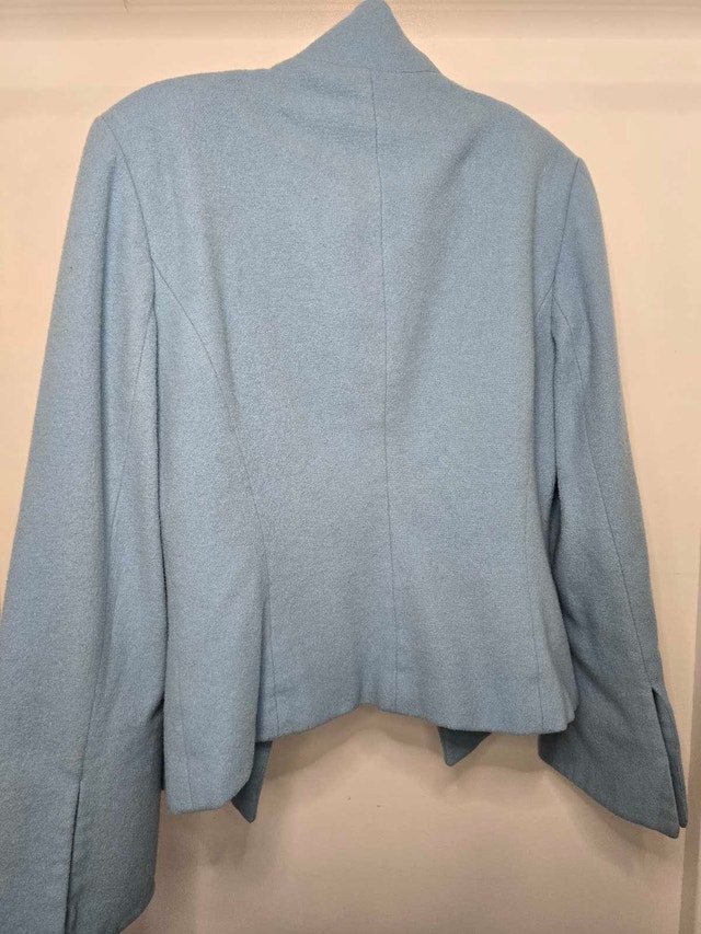Light Blue Wool Blend Jacket - photo 3