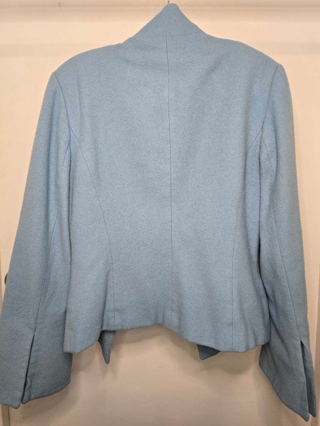 Light Blue Wool Blend Jacket - photo 4