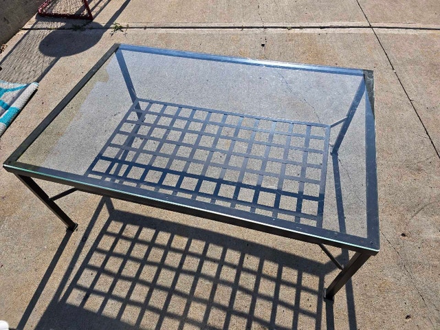 Metal and Glass Coffee Table