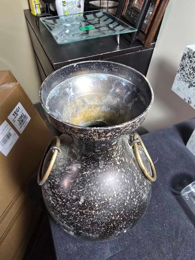 Metal Decorative Vase with Ring Handles - photo 3