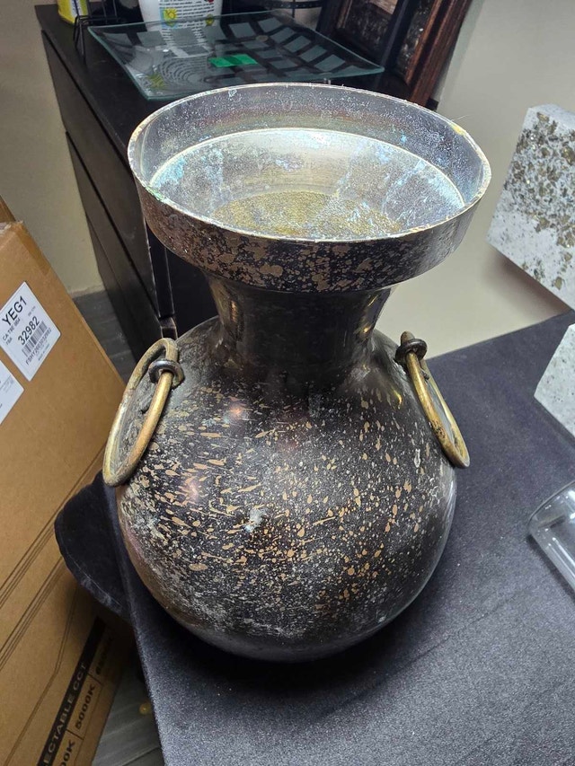 Metal Decorative Vase with Ring Handles - photo 5