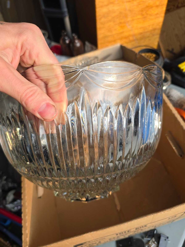Vintage Glass Punch Bowl Set - photo 2