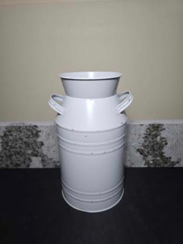 White Metal Milk Can