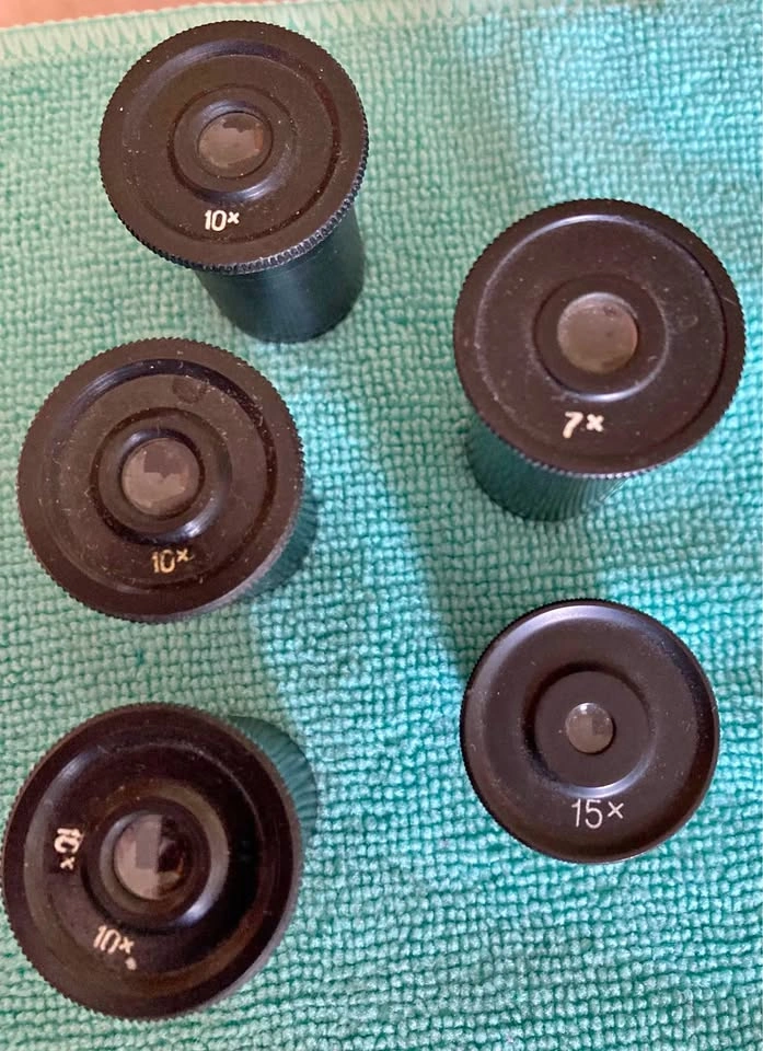 Microscope Eyepieces/Ocular Lenses Lot (7x, 10x, & 15x)