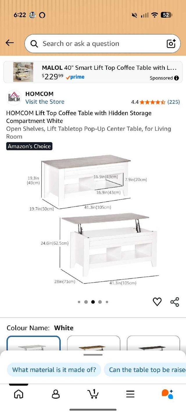 Lift Top Coffee Table with Storage - photo 2