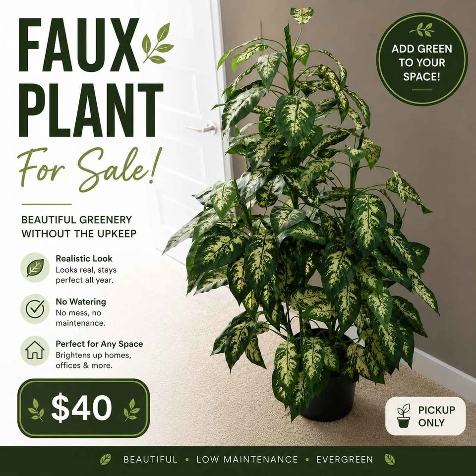 Beautiful large faux plant for sale 🌿 - photo 2
