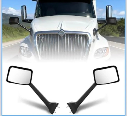 Black Hood Mirror Pair Left Right for International LT LT625
