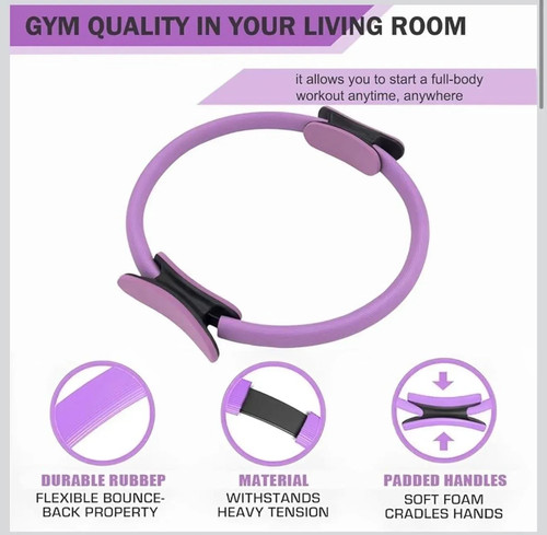 Pilates Ring Circle Set Home Fitness Kit Exercise Ball Resistanc - photo 3
