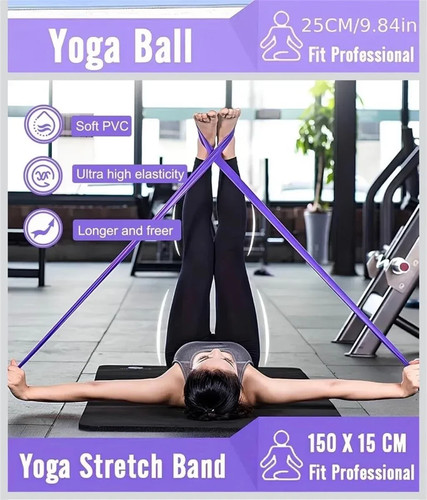 Pilates Ring Circle Set Home Fitness Kit Exercise Ball Resistanc - photo 4