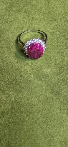 7.64ct Natural Mozambique Ruby Ring Sterling Silver Zirconia Hal - photo 2