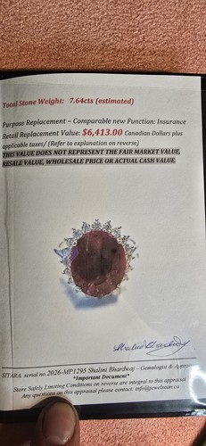 7.64ct Natural Mozambique Ruby Ring Sterling Silver Zirconia Hal - photo 3