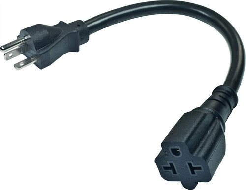 4-In-1 AC Adapter 12AWG HD Extension Cord 1Ft 20A to 15A