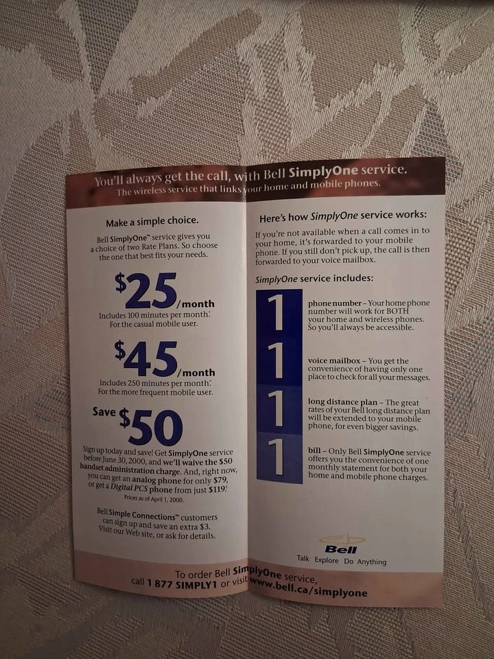 Vintage 2000 Bell Canada Advertising Brochure Ephemera - photo 2