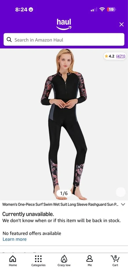 Women's One-Piece Surf Swim Wet Suit Long Sleeve Rashguard - photo 3