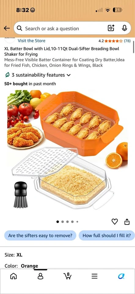 SURETIVIAN XL Batter Bowl with Lid, 10-11Qt Breading Bowl