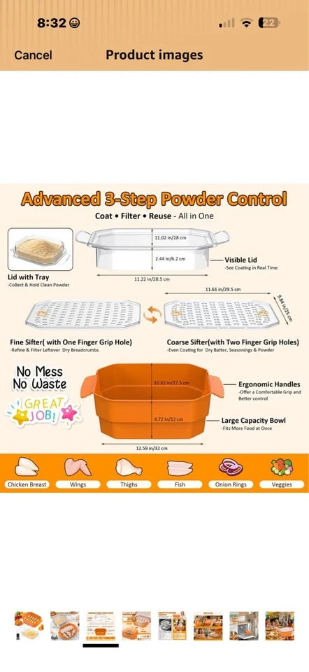 SURETIVIAN XL Batter Bowl with Lid, 10-11Qt Breading Bowl - photo 2