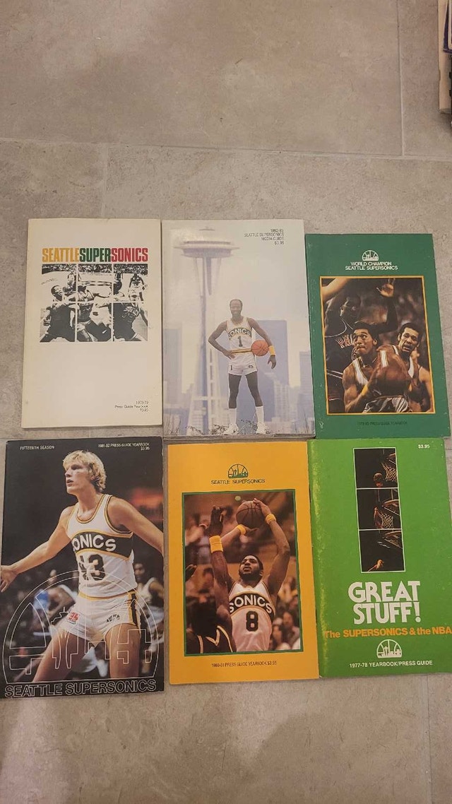 Seattle Supersonics NBA vintage media guides