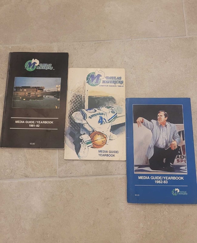 Dallas Mavericks NBA vintage media guides