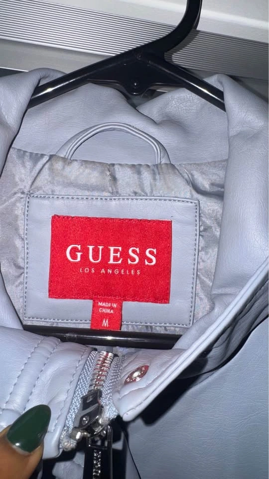 Guess blue leather jacket M - photo 2