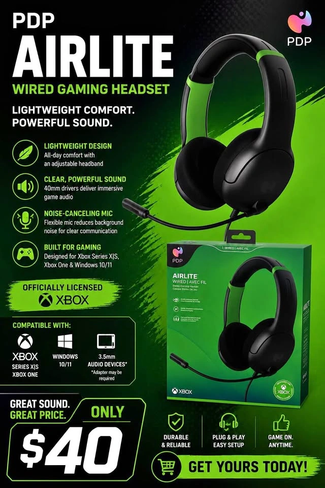PDP Airlite Wired Gaming Headset