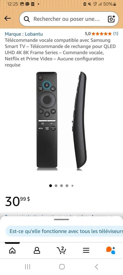 Voice Remote Control BN59-01312A for Samsung Smart TV - photo 2
