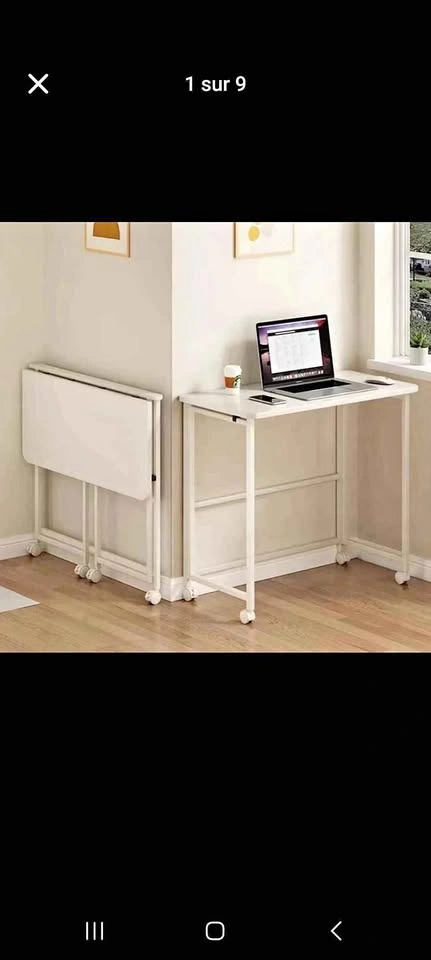 Folding Desk with Wheels – Space-Saving & Modern