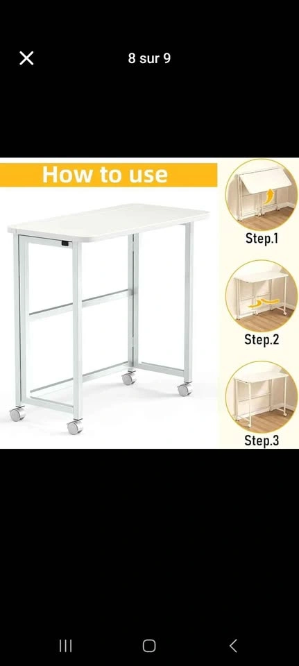 Folding Desk with Wheels – Space-Saving & Modern - photo 2