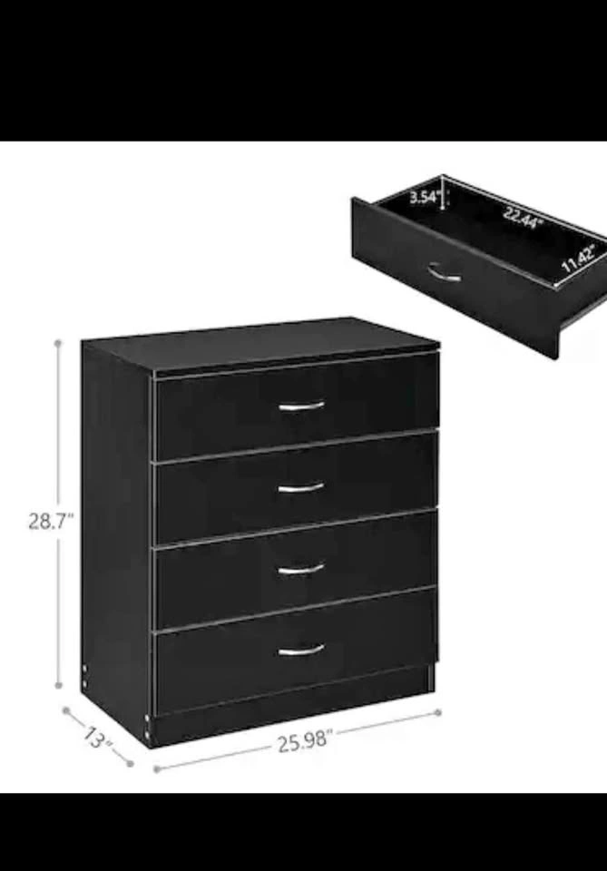 Brand New 4-Drawer Dresser – Black