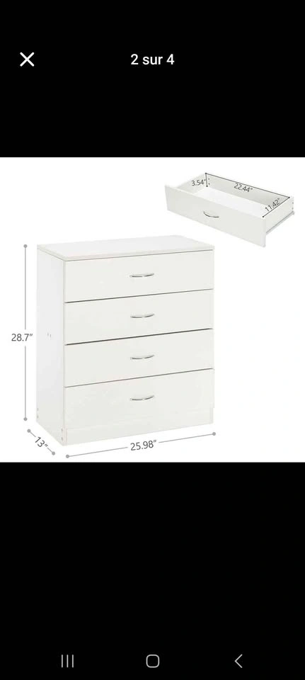 Brand New 4-Drawer Dresser – Black - photo 2