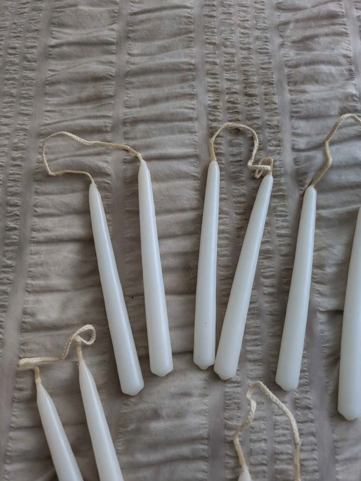 Hand-Dipped White Taper Candles - Set of 16 - photo 2