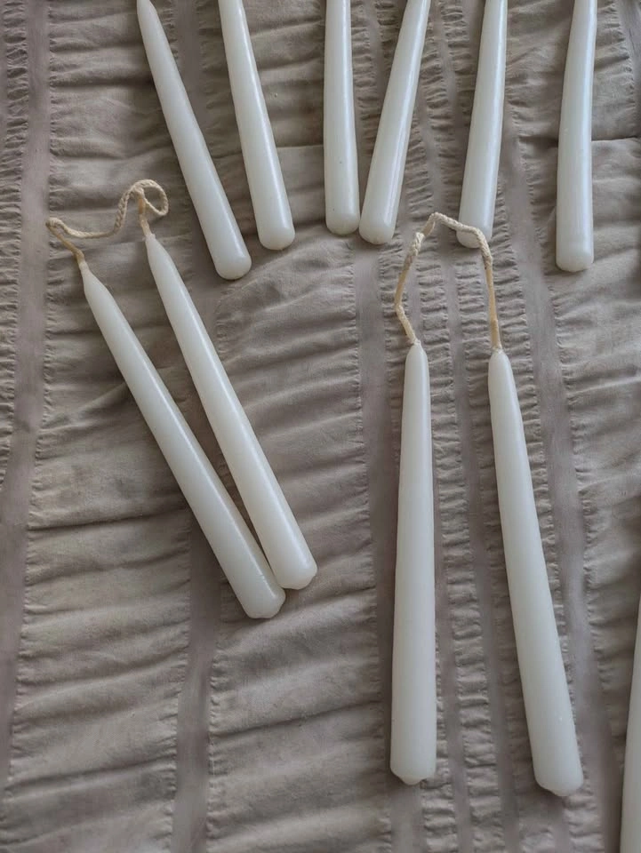 Hand-Dipped White Taper Candles - Set of 16 - photo 4
