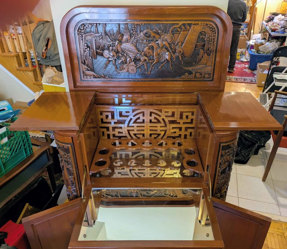 Antique Rosewood Carved Chinese Side Bar - photo 4