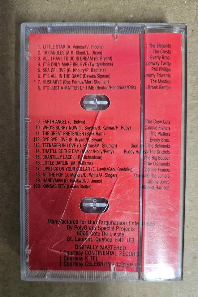 Vintage 1987 Snap-on Tools 50's Hits Red Cassette Tape - photo 2