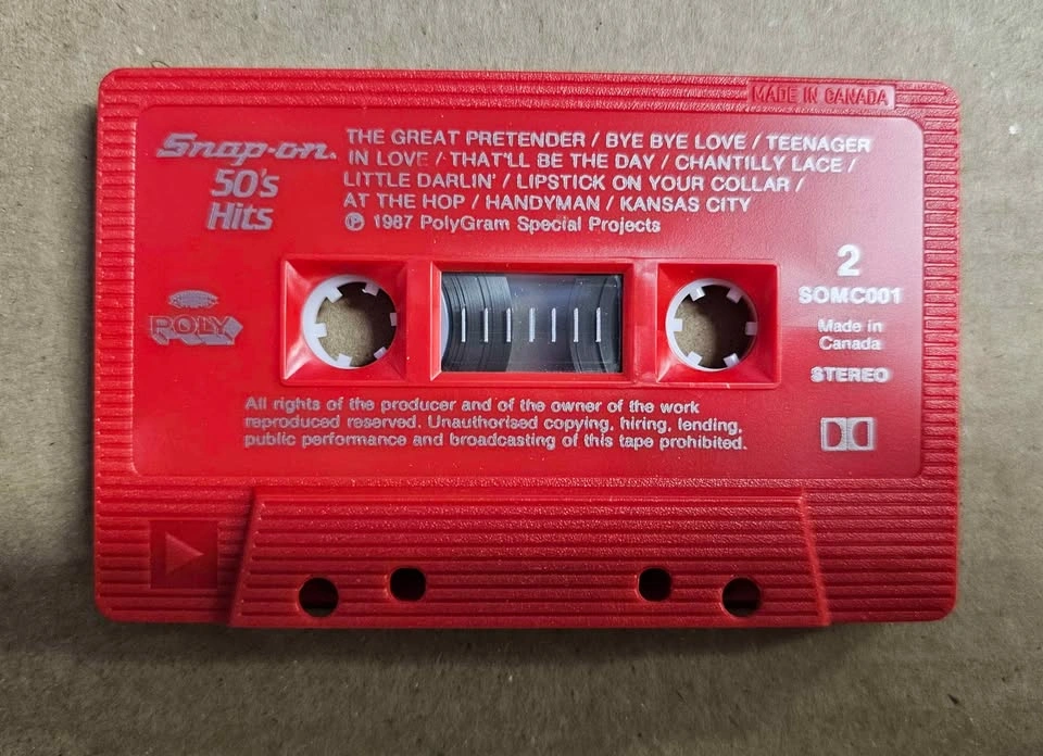 Vintage 1987 Snap-on Tools 50's Hits Red Cassette Tape - photo 4