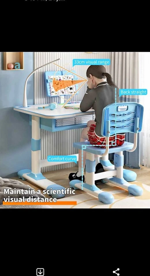 Ergonomic Kids Study Desk & Chair Set