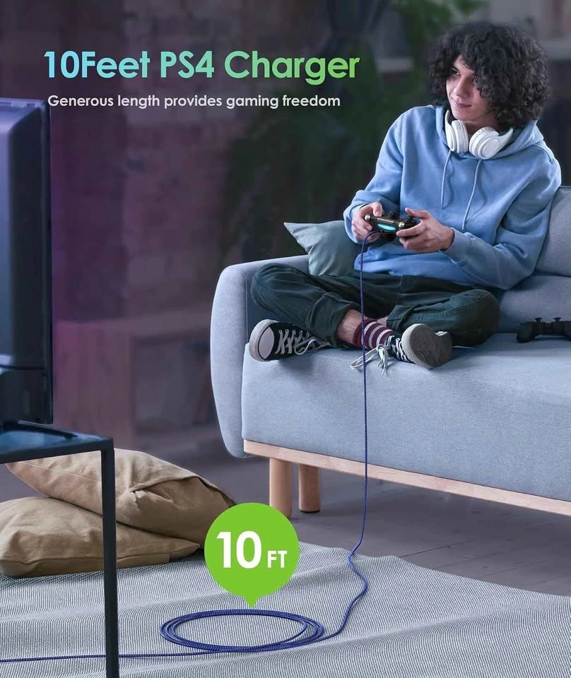 PS4 Controller Charging Cable – 10 FT (3M) – Brand New - photo 5